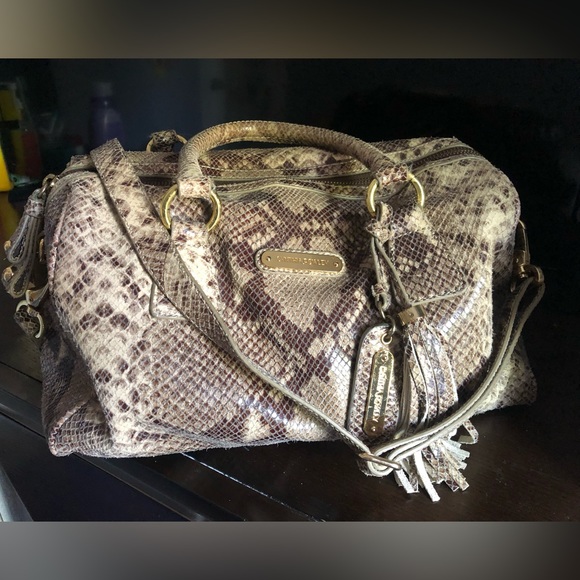 Cynthia Rowley Snakeskin Leather Satchel - Picture 1 of 15